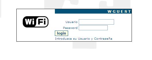 Introduzca su usuario y contraseña: campos de user y password y botón de login