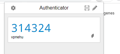 Authenticator-aren leihoak 314324 zenbakia erakusten du