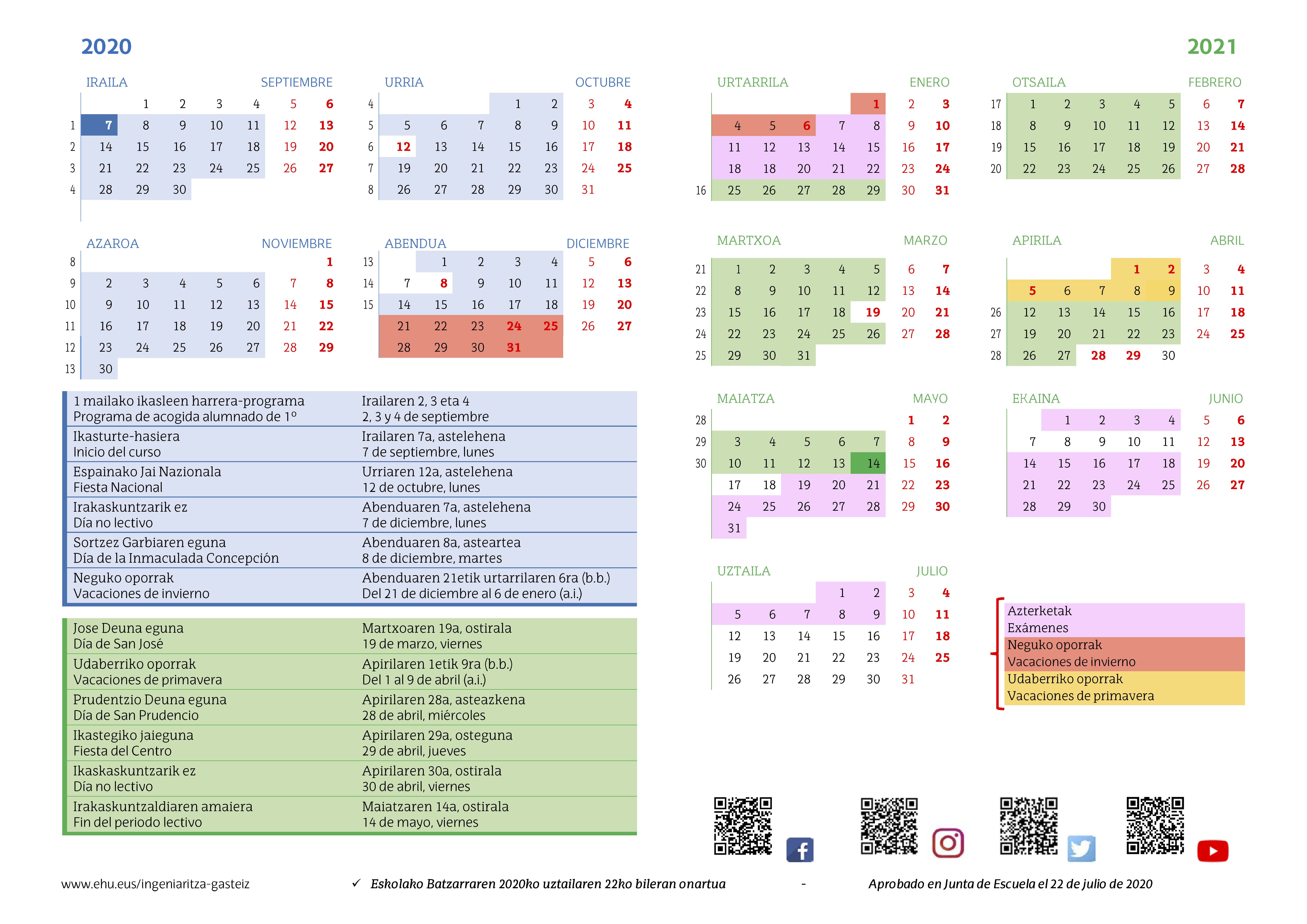 Calendario academico 2023-24